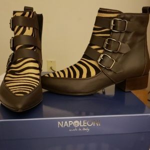 3 Buckle Italian Leather Bootie